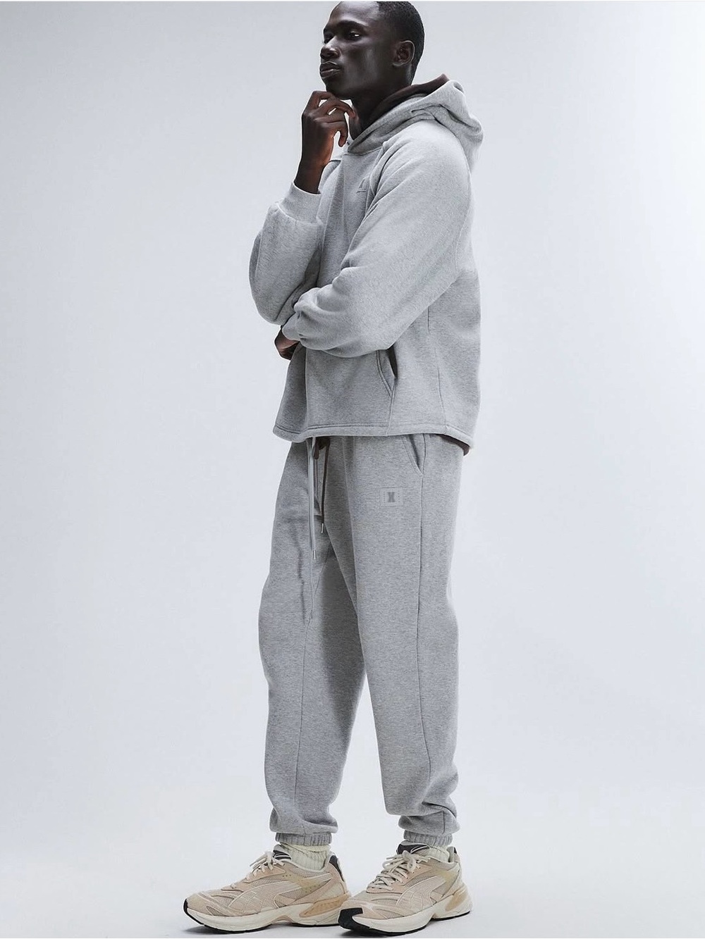 Savage X Fenty Light Heather Grey Unisex Relaxed Fit Joggers Size Small